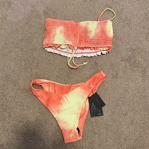 Jessica Howell x ZAFUL Tie Dye Smocked Bikini L
